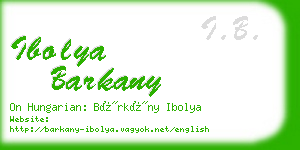 ibolya barkany business card